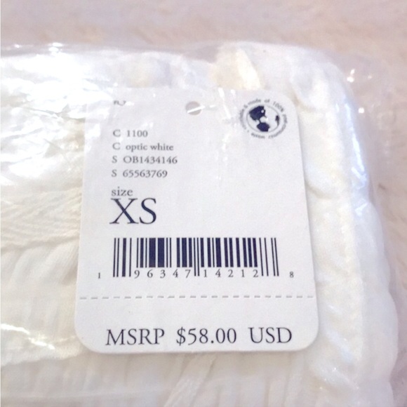 Free People We the Free Sugar Cube Short Sleeve Tee XS Optic White New with Tags - Picture 6 of 8